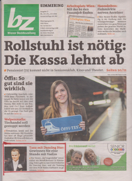 Bezirkszeitung Simmering, Titelseite, 2014-03-25